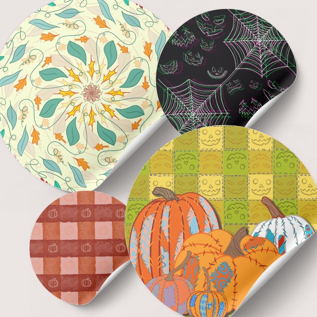 Pumpkin Digital Paper Set – Imperfect Halloween Hand-Drawn 12"x12" Sheets