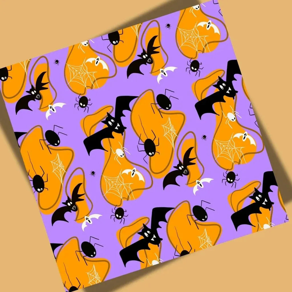 Full, detailed view of the wonky bats seamless pattern, displaying the repeat tile and high-quality digital texture.