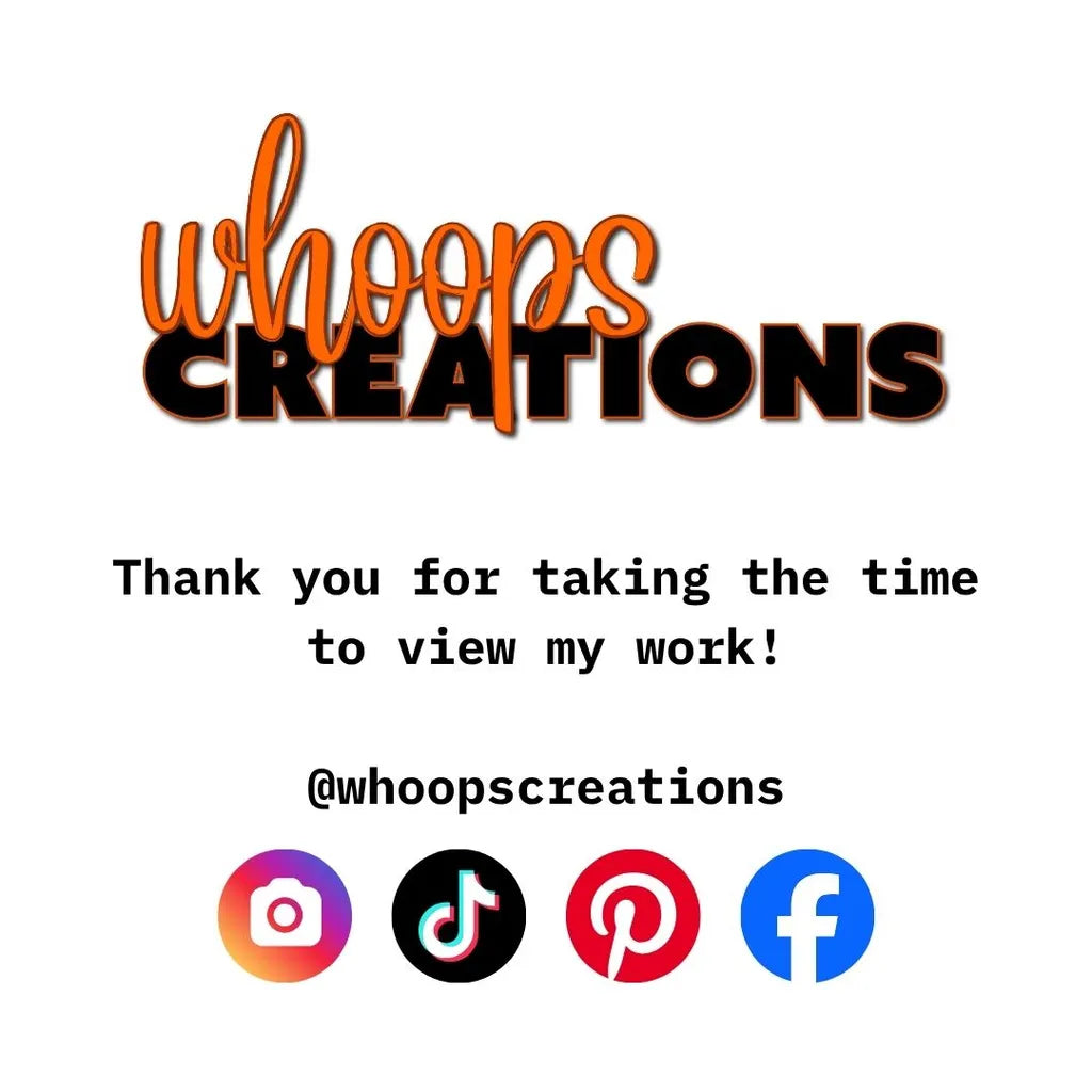 Thank you graphic with social media icons for Instagram, TikTok, Pinterest, and Facebook.