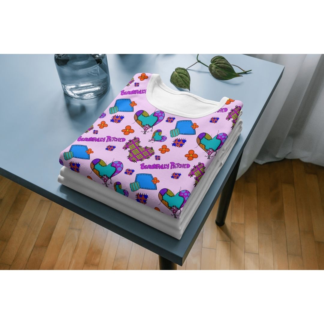 Patchwork Heart Pattern – Perfectly Imperfect Hand-Drawn Digital Pattern